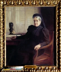Porträt von Madame Pasteur (1854-1905), Witwe des französischen Arztes Louis Pasteur (1822-1895) im Jahr 1899 Gemälde von Albert Edelfelt (1854-1905) 1899 Paris, Musée Pasteur
