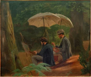 Zwei Künstler bei der Arbeit