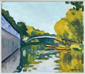 Kanal am Stadtrand von Paris