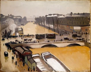 Überschwemmung am Pont Saint-Michel