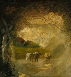 Landschaft mit Bäumen und Vieh, vor 1897