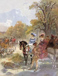 Französischer König Franz I. (1494-1547) Illustration von Albert Robida (1909)