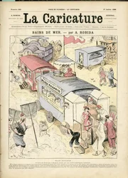 Illustration von Albert Robida (1848-1926) für das Titelblatt von La Caricature (1880)