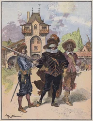Illustration für Le Capitaine Bellormeau von und illustriert von A. Robida (Farblithografie)