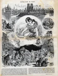 Notre Dame de Paris von Victor Hugo (1802-1885) Zeichnung von Albert Robida (1848-1926) in „Le rire“ von 1902