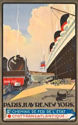 Plakat zur Werbung für Reisen mit der Reederei Compagnie Generale Transatlantique, ca. 1930