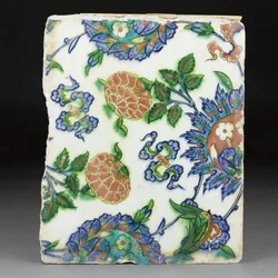 Iznik-Polychrom-Keramikfliese, Osmanisches Reich, Spätes 16. Jahrhundert