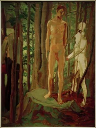 Sebastian auf dem Baumstumpf