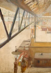 Ansicht eines Bahnhofs, ca. 1900