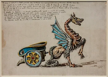 Akt II, erste Szene und dritter Akt, Bühnenausstattung: Der Wagen von Armida für Armida von G. Rossini