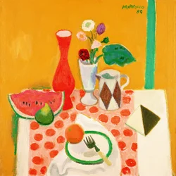 Wassermelone, Feige und tunesische Fliese