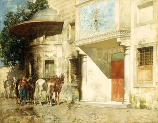 Vor der Moschee