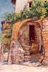 Ein rustikales Wohnhaus in der römischen Campagna