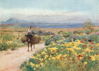 Frühling in Syrakus. Blick auf den Ätna und Thapsos vom Standort Tyche