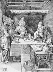 Salome präsentiert Herodias den Kopf des Täufers, graviert von Jacob Binck (Gravur)