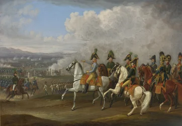 General von Bellegarde und seine Offiziere beobachten eine Schlacht