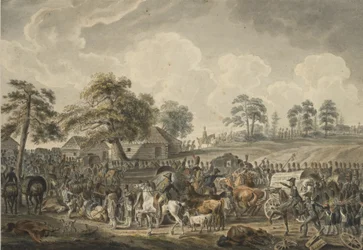 Die französische Armee überquert den Daugava-Fluss am 24. Juli 1812, Mitte der 1820er