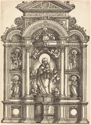 Altar mit der Jungfrau und dem Kind und den Heiligen Christophorus, Barbara, Georg und Katharina