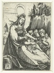 Maria mit dem Christuskind und zwei Jungen