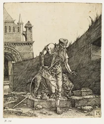 Heiliger Hieronymus spaziert auf einem Kirchhof, vor 1519