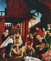 Die Entdeckung des Körpers des Heiligen in der Cloaca Maxima, vom St. Sebastian Altar