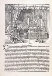 Ein Zeichner, der ein Porträt mit einem Zeichenrahmen zeichnet, 1525