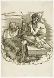 Christus, Mann der Schmerzen, verspottet von einem Soldaten, Frontispiz aus Die Große Passion