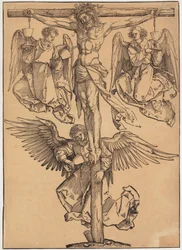 Christus am Kreuz mit den drei Engeln