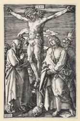 Christus am Kreuz zwischen Maria und Johannes (Kupferstich-Passion)