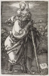Der Heilige Christophorus mit zurückgewandtem Kopf