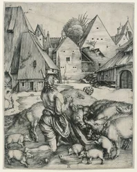 Der verlorene Sohn hütet die Schweine