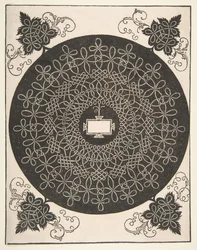 Stickmuster mit einem länglichen Panel in der Mitte, vor 1521