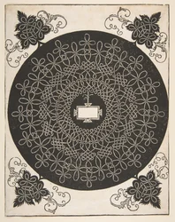 Stickmuster mit einem länglichen Panel in der Mitte, vor 1521