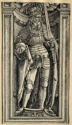 Figur von einer Säule des Bogens