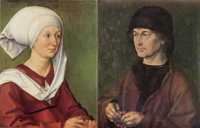 Fotomontage: Porträt-Diptychon von Dürers Eltern