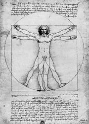 Proportionen der menschlichen Figur, ca. 1492, 1936
