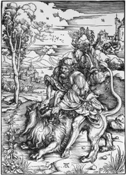 Samson tötet den Löwen