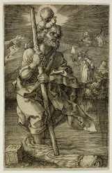 St. Christophorus nach rechts gewandt