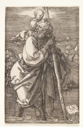 St. Christophorus nach links gewandt