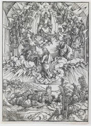 St. Johannes vor Gott und den Ältesten, aus der Serie „Die Apokalypse“