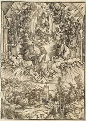 Die Apokalypse: Der heilige Johannes vor Gott und den Ältesten