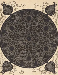 Der vierte Knoten, der sieben kreisförmige Knotengruppen mit schwarzen Mittelpunkten verbindet, wahrscheinlich 1506-1507.