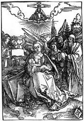 Die Heilige Familie mit fünf Engeln, ca. 1504