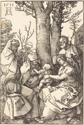 Die Heilige Familie mit Joachim und Anna unter einem Baum