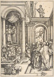 Die Darstellung der Jungfrau im Tempel, aus Das Leben der Jungfrau, ca. 1503