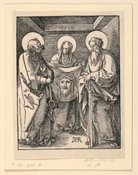 Das Schweißtuch (Heilige Veronika, Petrus und Paulus), aus der Serie Die Kleine Passion