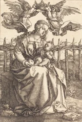 Die Jungfrau und das Kind, gekrönt von zwei Engeln, 1518