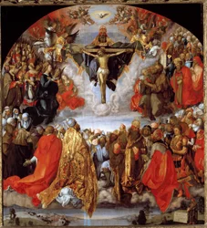 Gott, Jesus Christus und die Taube des Heiligen Geistes (Altarbild Allerheiligen)