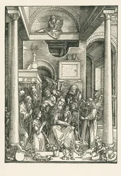 Die Jungfrau verehrt von Engeln und Heiligen, um 1502