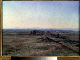 Blick auf die Via Appia bei Sonnenuntergang